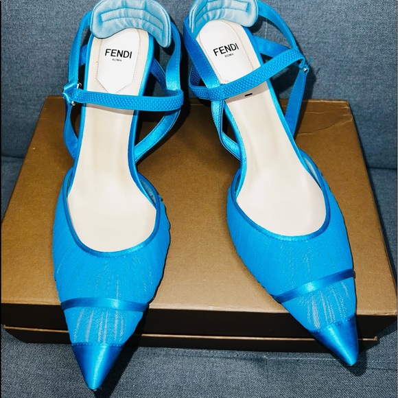 Sold-Fendi Colibri Ruched Slingback Pumps (NWT)! - Picture 2 of 14